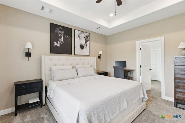 304 Campo Colinas Dr, Bertram, TX 78605 - bedroom featuring carpet flooring, ceiling fan, and recessed lighting