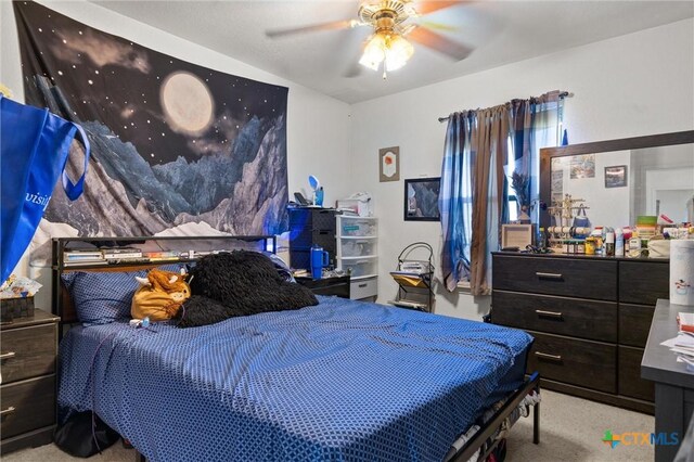 2416 Griffin Dr, Copperas Cove, TX 76522 - carpeted bedroom featuring a ceiling fan