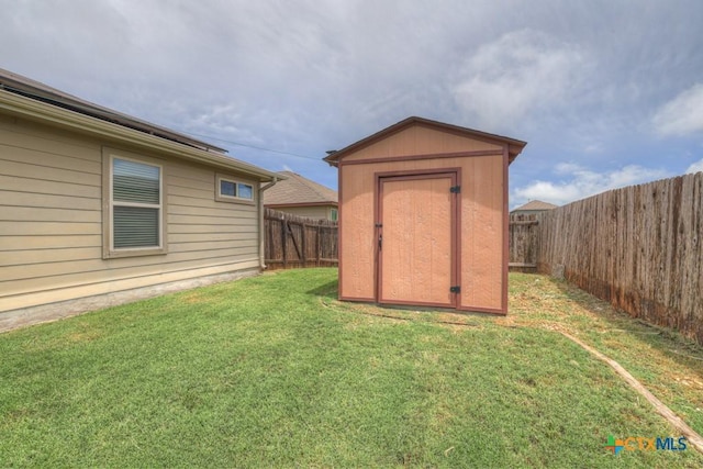 2588 Diamondback Trl, New Braunfels, TX 78130 - view of shed with a fenced backyard