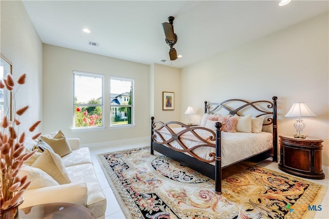 view of tiled bedroom