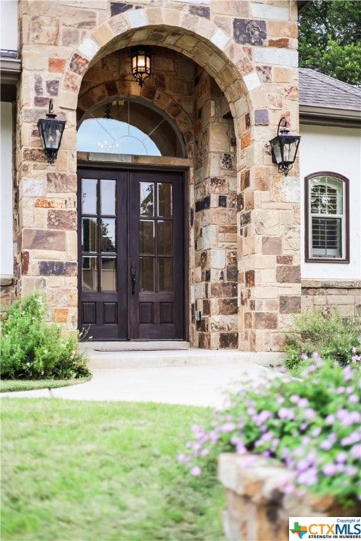 entrance to property with french doors