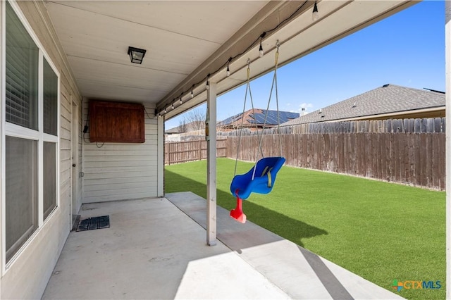 view of patio featuring a fenced backyard