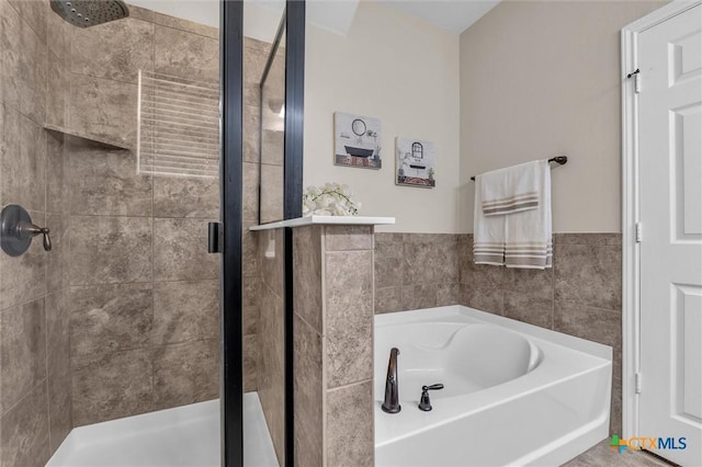 3312 Shawlands Rd, Killeen, TX 76542 - bathroom featuring a stall shower and a garden tub
