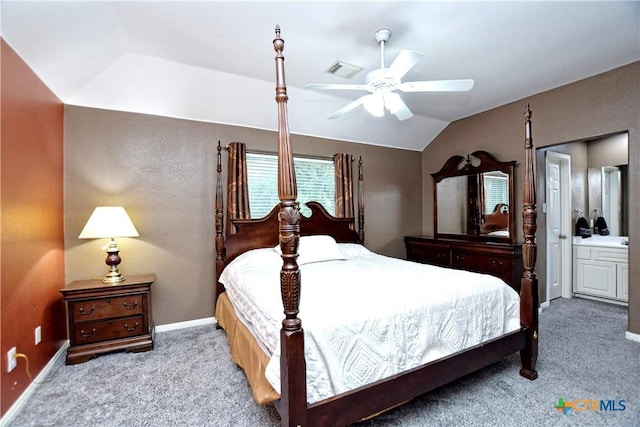 1320 Becca Teal Pl, Round Rock, TX 78681 - bedroom featuring vaulted ceiling, baseboards, visible vents, and carpet floors