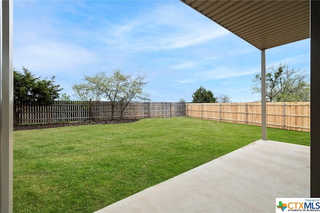 view of yard with a patio