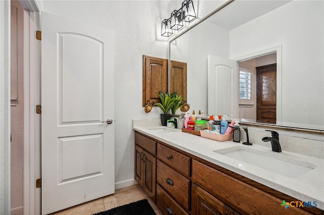 bathroom featuring vanity and tile patterned floors