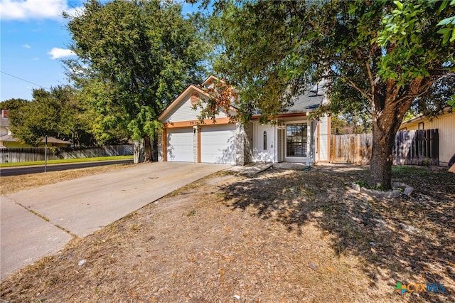 front facade with a garage