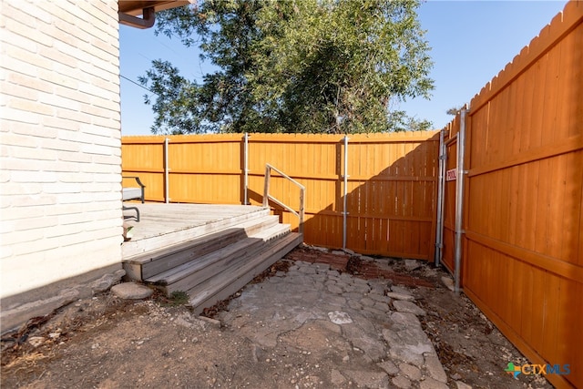 view of yard with a deck