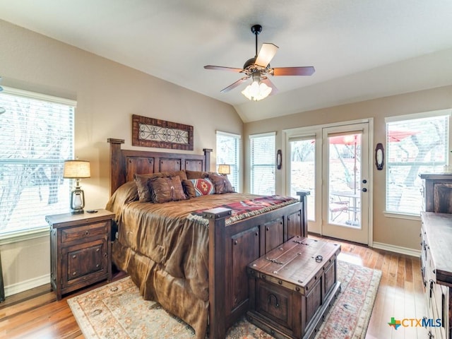 1777 Crossbow Dr, Canyon Lake, TX 78133 - bedroom with baseboards, light wood finished floors, and access to exterior