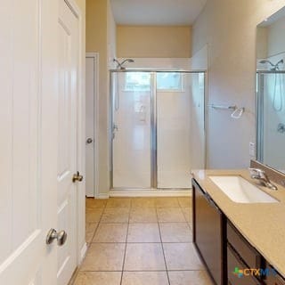 5120 Siltstone Loop, Killeen, TX 76542 - full bath with a stall shower, vanity, and tile patterned flooring