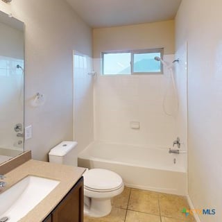 5120 Siltstone Loop, Killeen, TX 76542 - full bathroom with vanity, toilet, shower / bath combination, and tile patterned floors