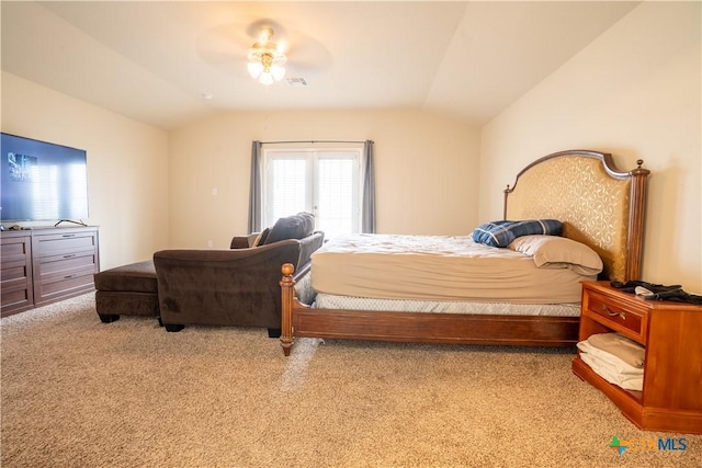 311 Danielle Dr, Killeen, TX 76542 - bedroom featuring vaulted ceiling, carpet floors, and a ceiling fan
