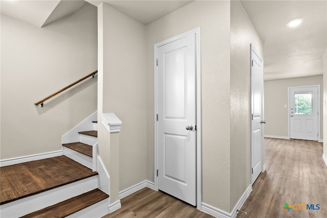 interior space featuring wood-type flooring