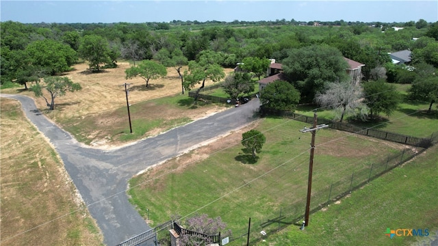 bird's eye view with a rural view