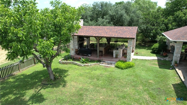 view of yard with a gazebo