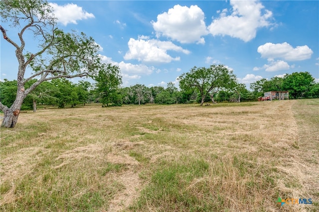 view of yard with a rural view