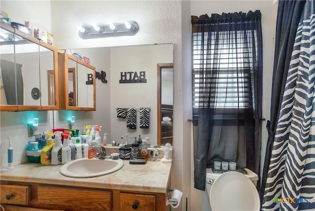 bathroom with vanity and toilet