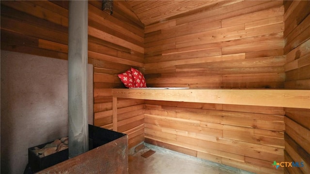 view of sauna