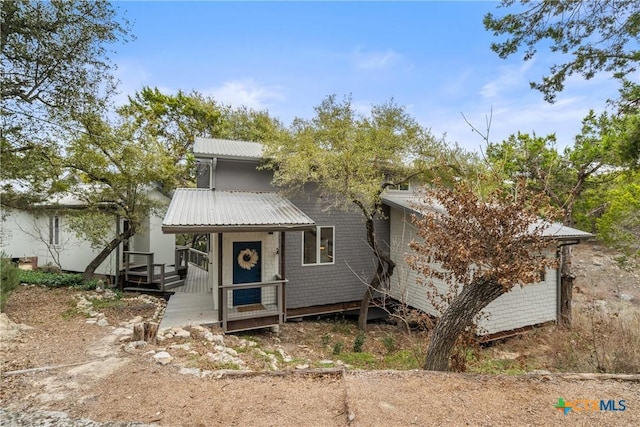 view of front of house with metal roof