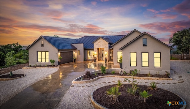 view of front of home featuring a garage