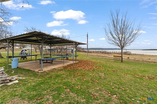 201 Sycamore, Tow, TX 78672 - surrounding community featuring a gazebo, a lawn, and a water view