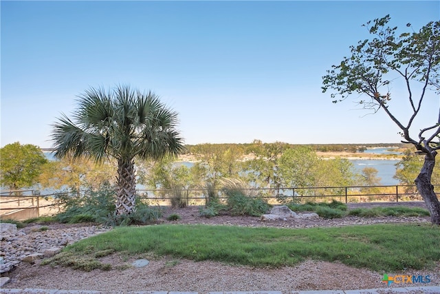 view of yard featuring a water view