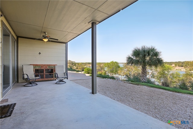 view of patio with ceiling fan