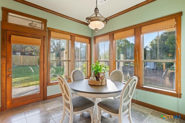 sunroom featuring a wealth of natural light