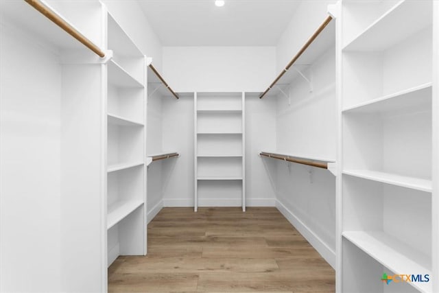 spacious closet featuring wood finished floors