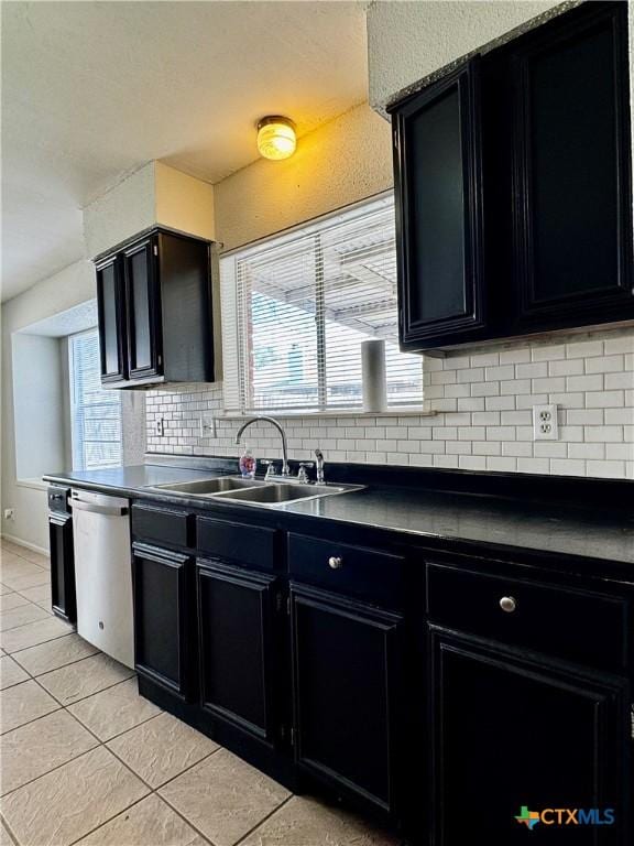 6430 Ridge Village Dr, San Antonio, TX 78233 - kitchen with dark cabinetry, a sink, and dark countertops