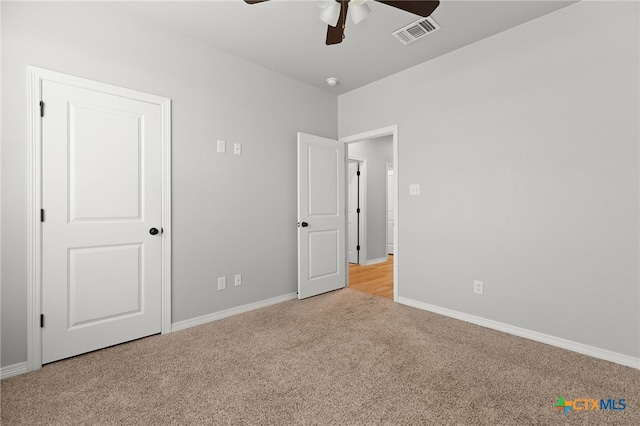 1827 Broken Shoe Trl, Temple, TX 76502 - unfurnished bedroom featuring light carpet and ceiling fan