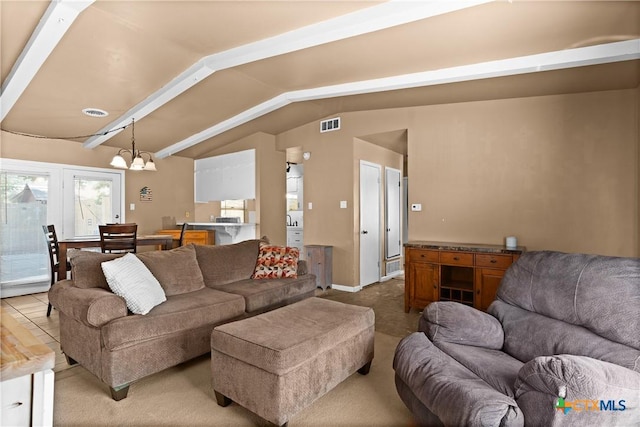 1400 Barbara Ln, Killeen, TX 76549 - carpeted living area featuring vaulted ceiling