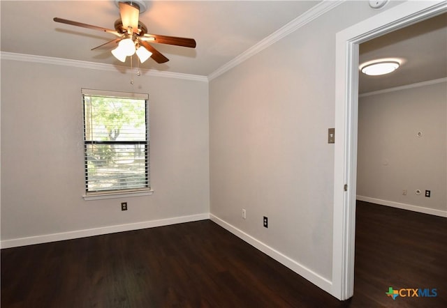 1624 Aquarena Springs Dr Unit G155, San Marcos, TX 78666 - unfurnished room featuring ceiling fan, dark wood-style flooring, and crown molding