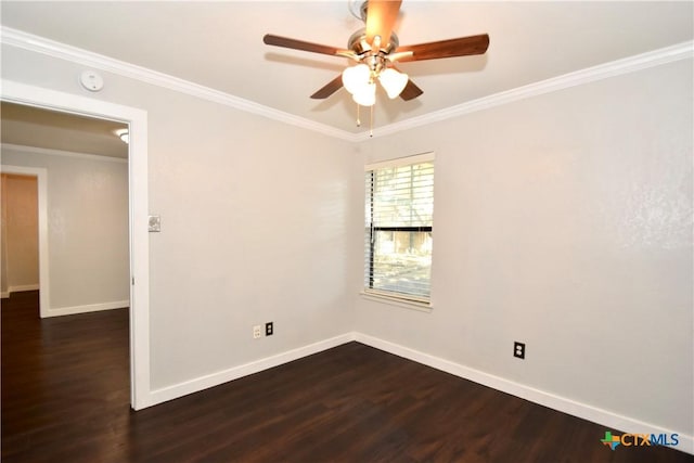 1624 Aquarena Springs Dr Unit G155, San Marcos, TX 78666 - empty room with a ceiling fan, dark wood-style floors, crown molding, and a smoke detector