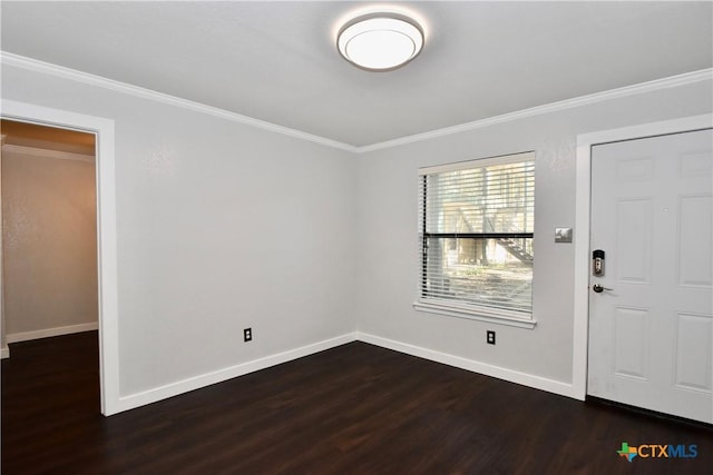 1624 Aquarena Springs Dr Unit G155, San Marcos, TX 78666 - foyer with dark wood finished floors and ornamental molding