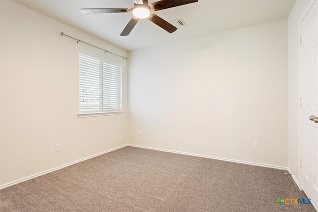 1328 Blue Leaf Dr, Temple, TX 76502 - empty room featuring baseboards, ceiling fan, carpet flooring, and visible vents
