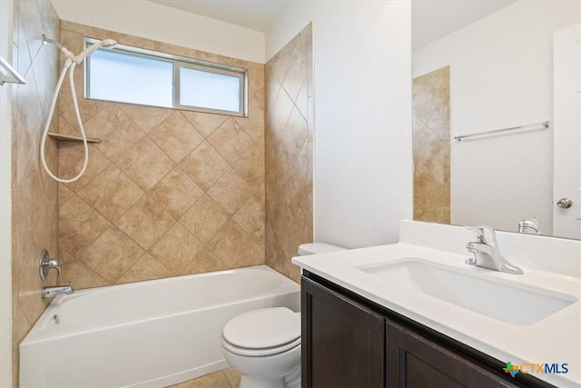 1328 Blue Leaf Dr, Temple, TX 76502 - bathroom with toilet, washtub / shower combination, and vanity