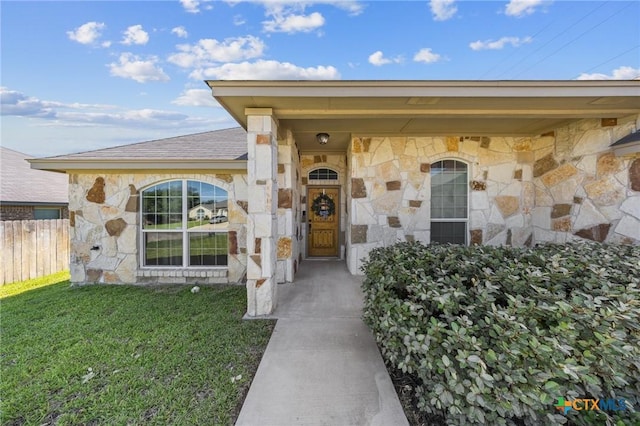 10103 Taylor Renee Dr, Killeen, TX 76542 - doorway to property featuring stone siding