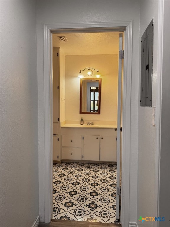 548 County Road 303, Shiner, TX 77984 - bathroom with electric panel and vanity