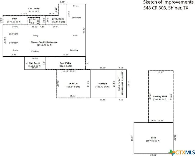 548 County Road 303, Shiner, TX 77984 - view of room layout