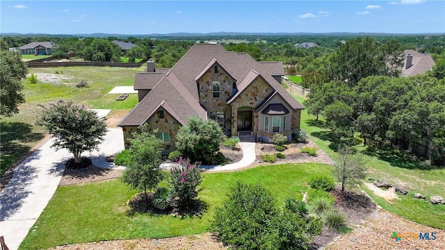 view of front of house with a front lawn