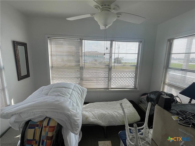 bedroom with ceiling fan