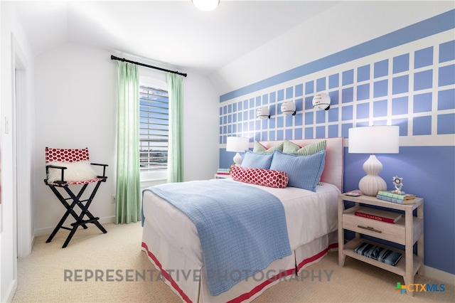 1810 Nettletree Rd, New Braunfels, TX 78132 - carpeted bedroom with vaulted ceiling and baseboards