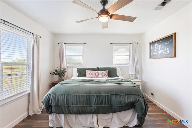 8371 Lower Troy Rd, Temple, TX 76501 - bedroom featuring multiple windows, baseboards, and dark wood-type flooring