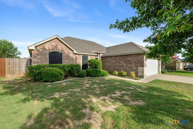 1117 Branchwood Way, Temple, TX 76502 - ranch-style house with brick siding, driveway, a garage, and roof with shingles