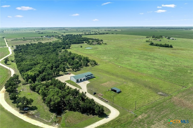 drone / aerial view with a rural view