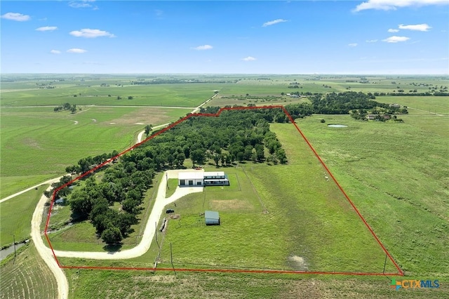 463 County Road 436, Thorndale, TX 76577 - aerial view of sparsely populated area featuring property boundaries highlighted and a pastoral area