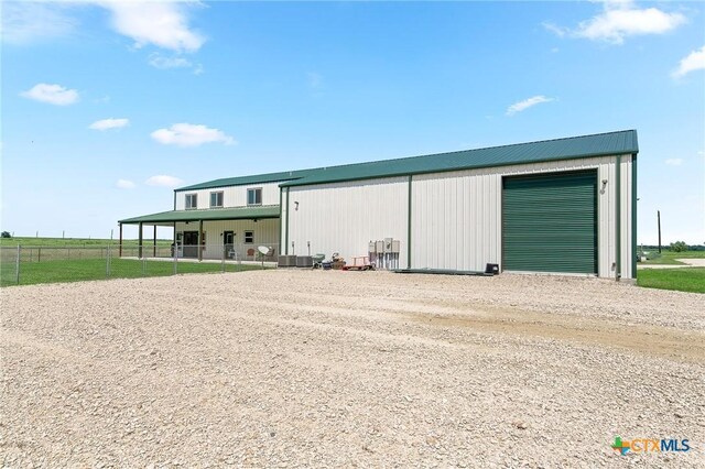 exterior space featuring a garage