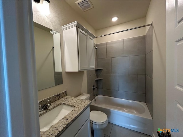 250 Wind Ridge Dr, Copperas Cove, TX 76522 - full bath with vanity, tile patterned flooring, shower / bath combination, toilet, and visible vents