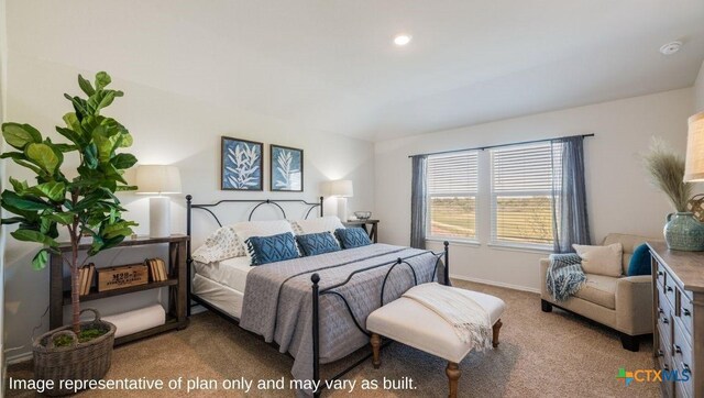 bedroom with carpet
